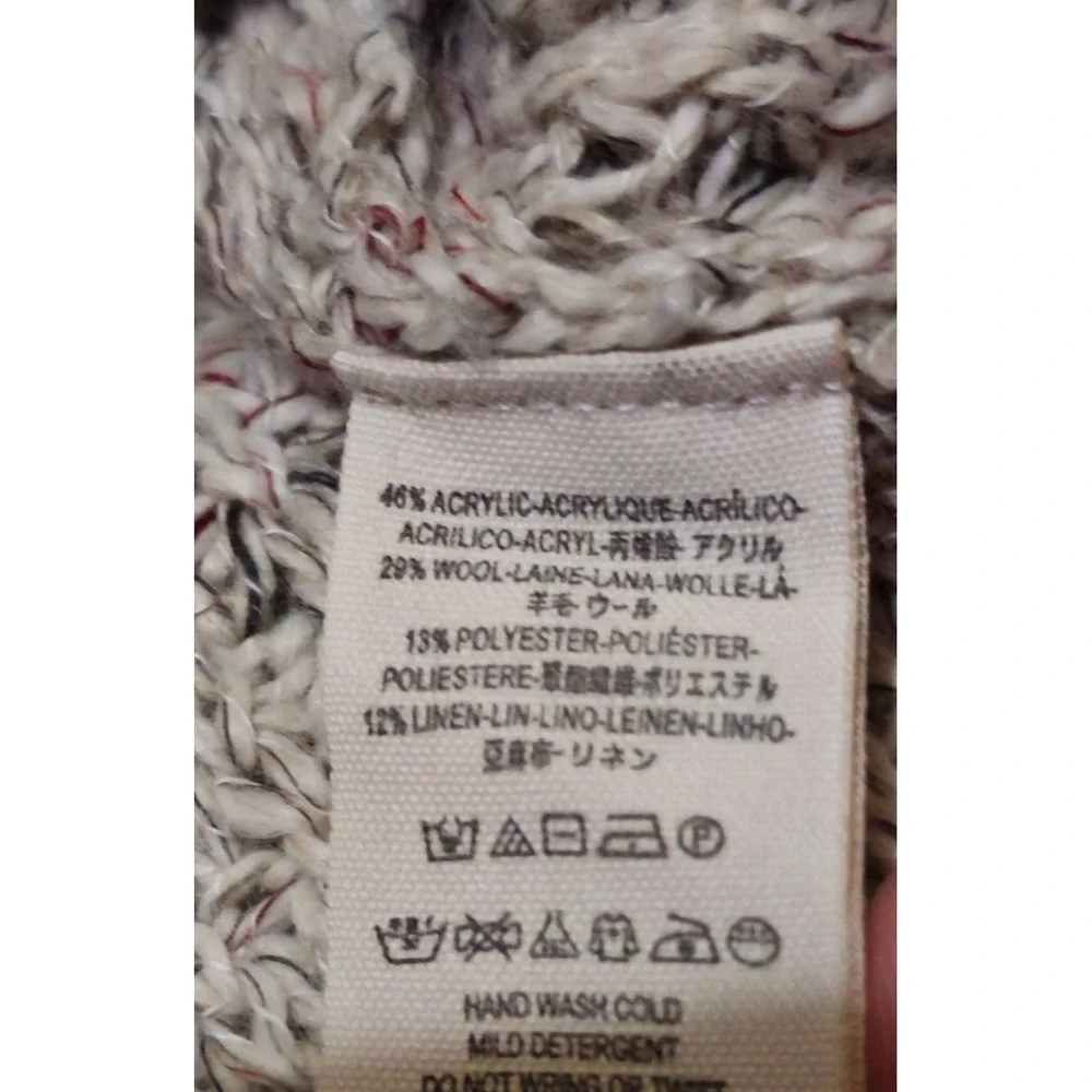 Free People Dylan Tweedy‎ Oversized  Knit Sweater Small Oatmeal Wool Blend Tunic